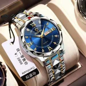 Special Binbond Diamond Cut Official Mens Watches (Blue)