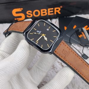 Sober Fiber Belt Mens Watch ( Brown Black)