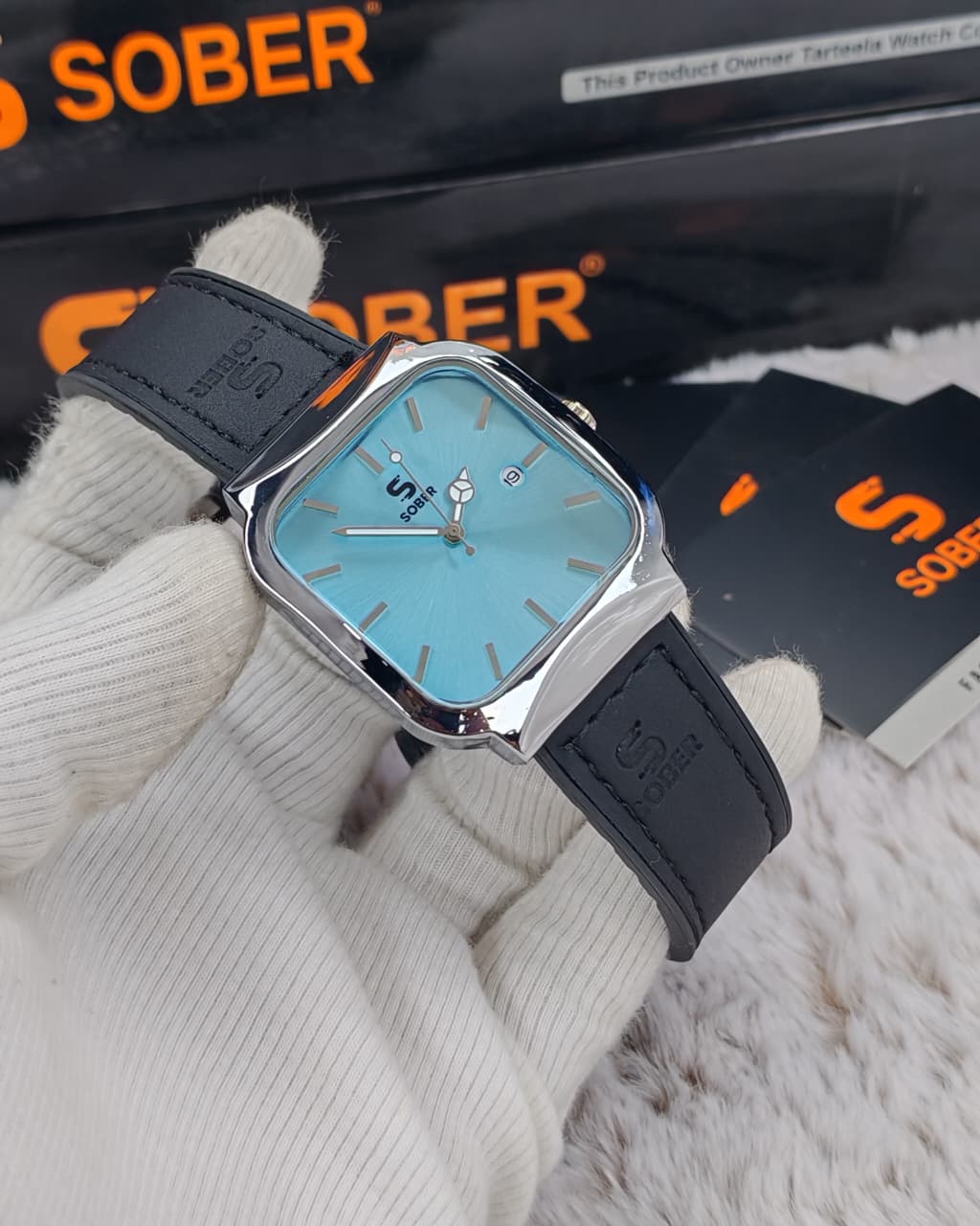 Sober Fiber Belt Mens Watch ( Black Sky Blue)
