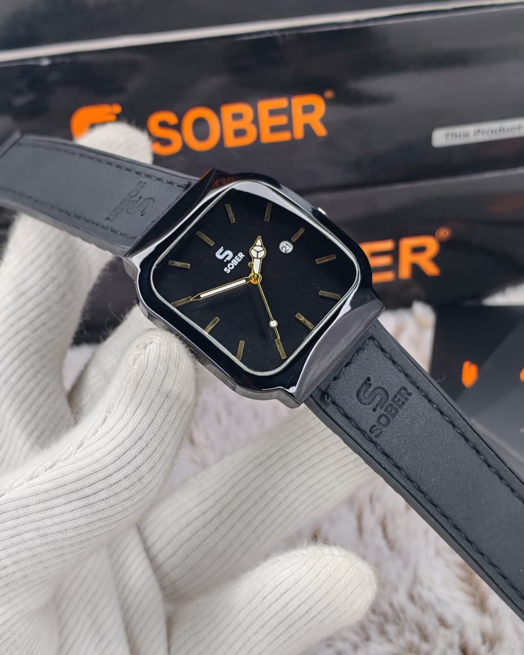Sober Fiber Belt Mens Watch (Full Black)