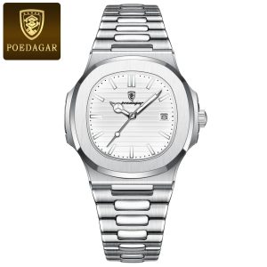 Poedagar 613 Premium Quality Mens Watch (White Dial )