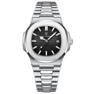 Poedagar 613 Premium Quality Mens Watch (Black Dial)
