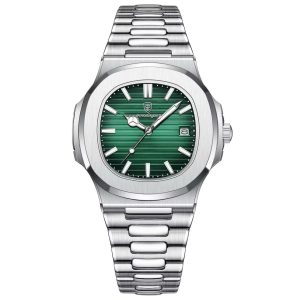Poedagar 613 Premium Quality Mens Watch (Green Dial)